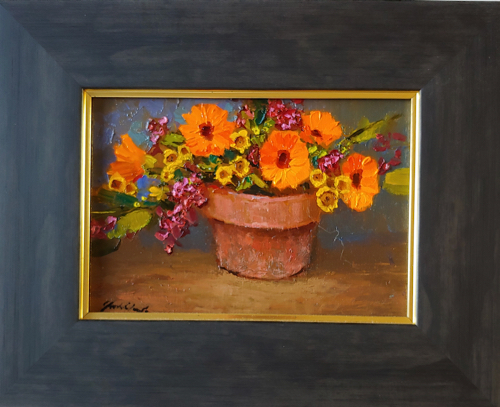 Click to view detail for Potted Posies 5x7 $195